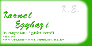 kornel egyhazi business card