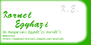 kornel egyhazi business card